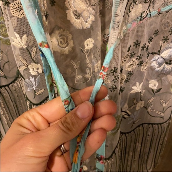 Aratta Hit the Breaks Green and Cream Embroidered Maxi Dress - Picture 4 of 7